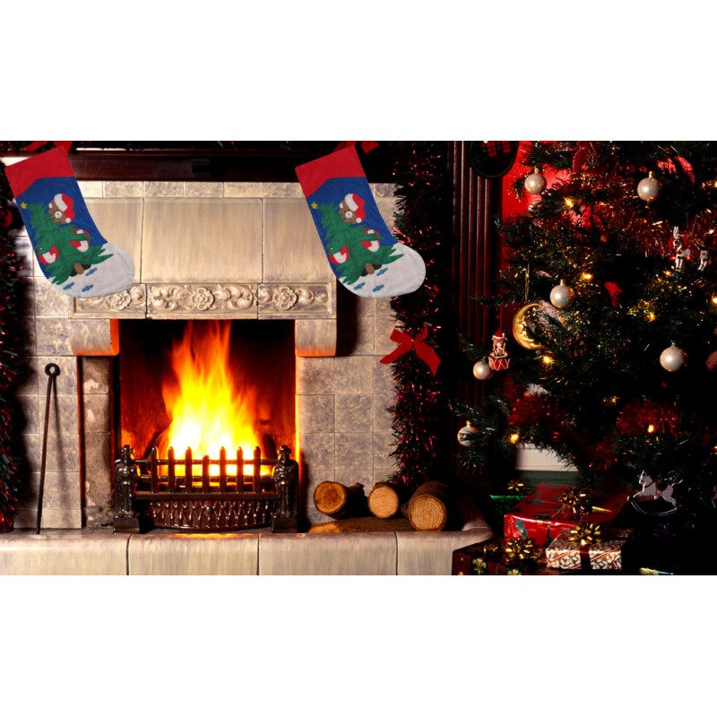 Christmas Tree Snowman Traditional Xmas Red Felt Stocking Sack (Pack of 1)